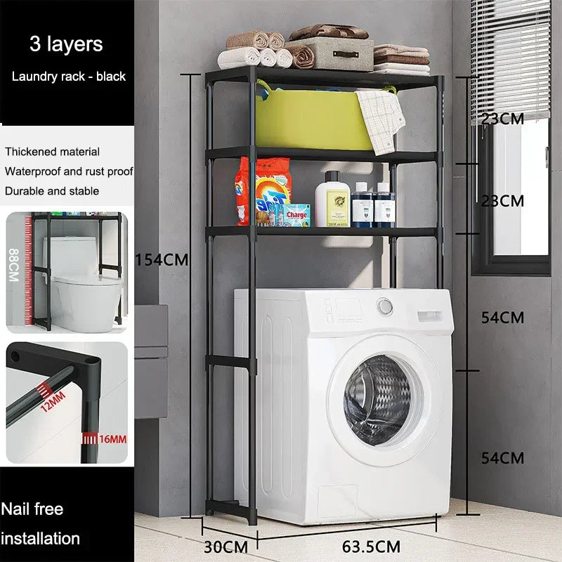 Bathroom Washing Machine Storage Rack Bathroom Storage Rack Over Toilet Shelf Multilayer Space Saver Organizer Multi-Functional