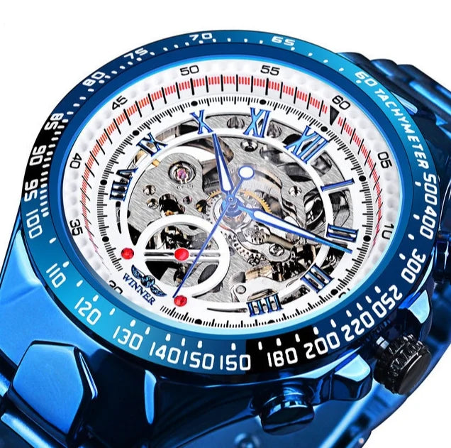 Men's watches hot selling 2025 new hollowed out men's fully automatic mechanical watch men's watch steel strap watch