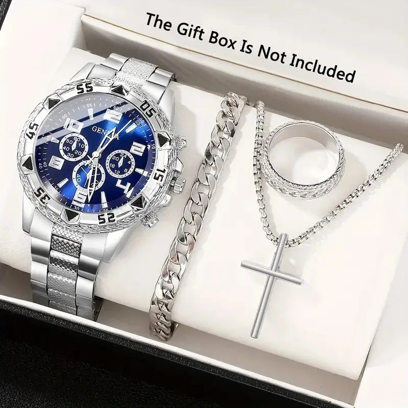 Fashion Men Business Watches Luxury Large Dial Quartz Watches for Man Set Relogio Masculino Reloj Hombre (No Box)часы мужские