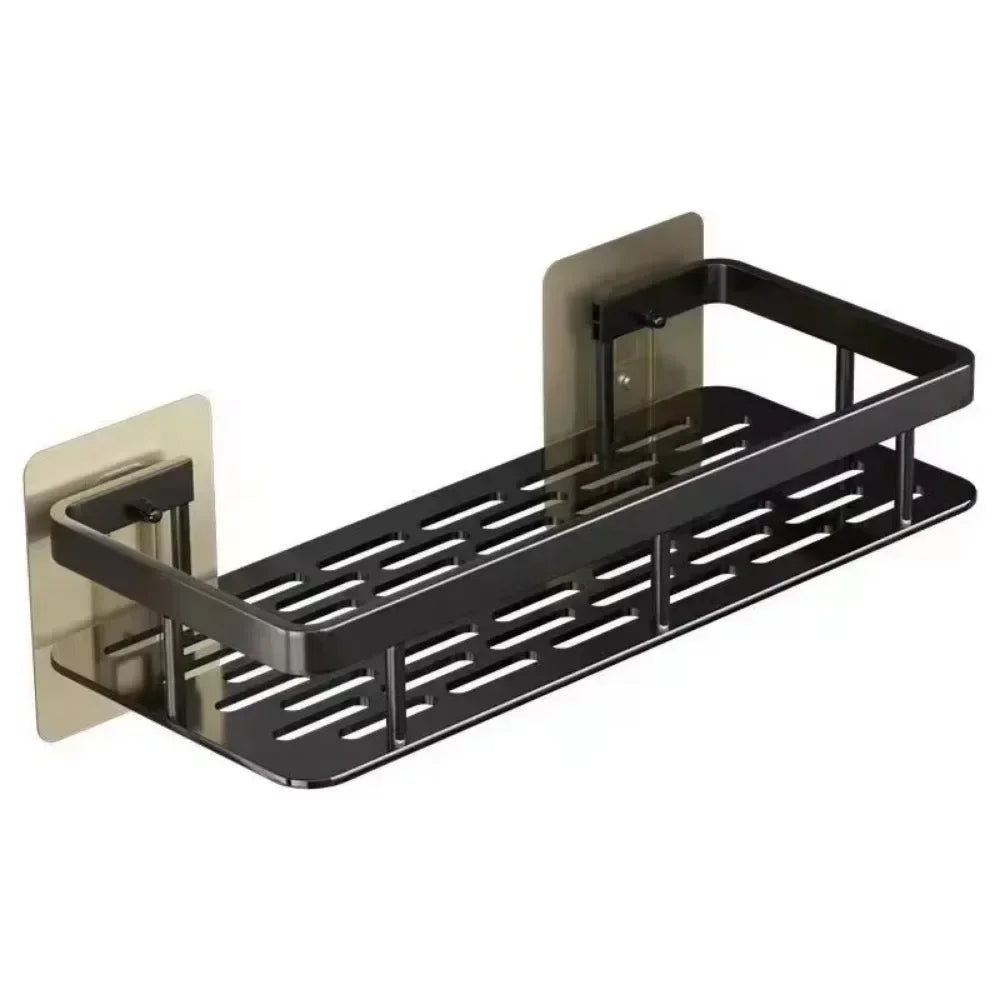 Bathroom Shelf No Drill Wall Mounted Shampoo Bottle Shower Corner Rack Toilet Storage Rack Aluminum Bathroom Kitchen Accessories