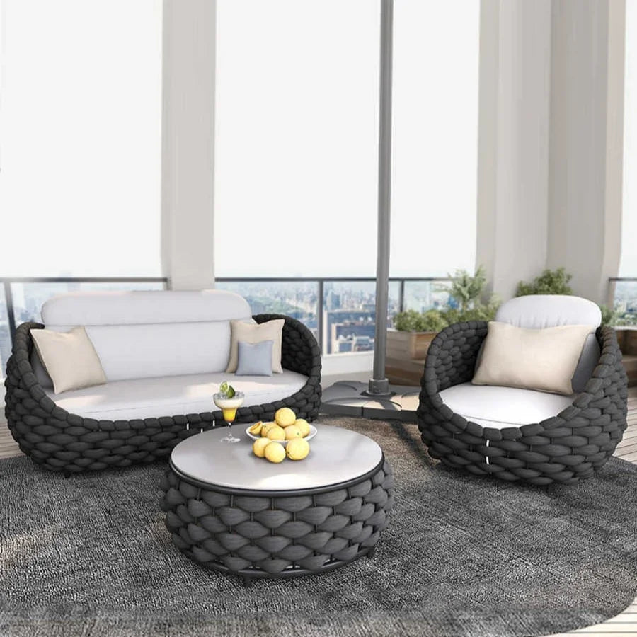 Outdoor Sofa Combination Double Chair Set Courtyard Terrace Villa Balcony LivingRoom Leisure Furniture All-Weather Patio Seating