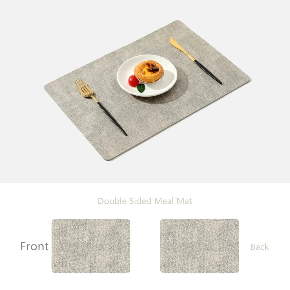 Faux Leather Place Meal Pad Placemats,Dual Sided Dining Table Square Non-Slip Heatproo Waterproof Washable Table Mats.Wholesale