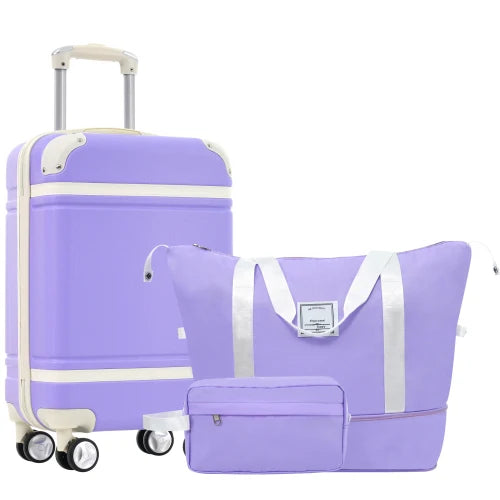 Hardshell Luggage Sets with Bags Carry-on Suitcase Double Spinner Wheels with TSA Lock ,Single Luggage 20 IN, Multiple colors