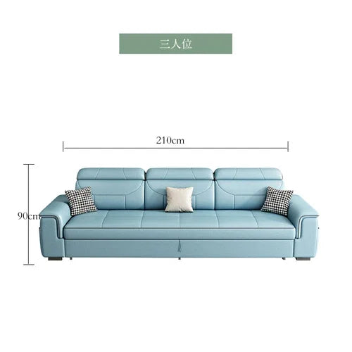 Cozy Modular Waterproof Sofas Beds Luxury Lounge Blue Nordic Modern Living Room Sofas Leather Foldable Divano Letto Furniture