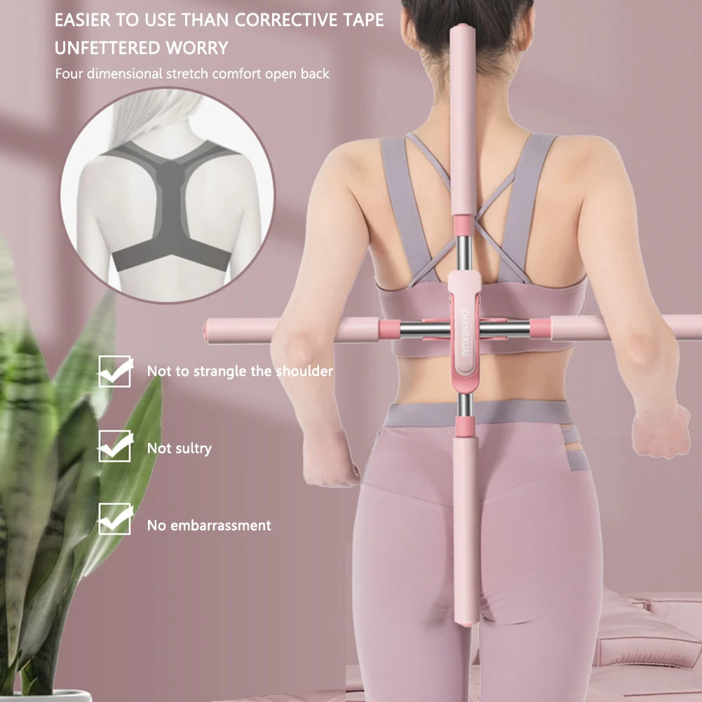 Posture Corrector Standing Training Yoga Posture Corrector Stick Retractable for Adult Child Fitness Exercise Equipment