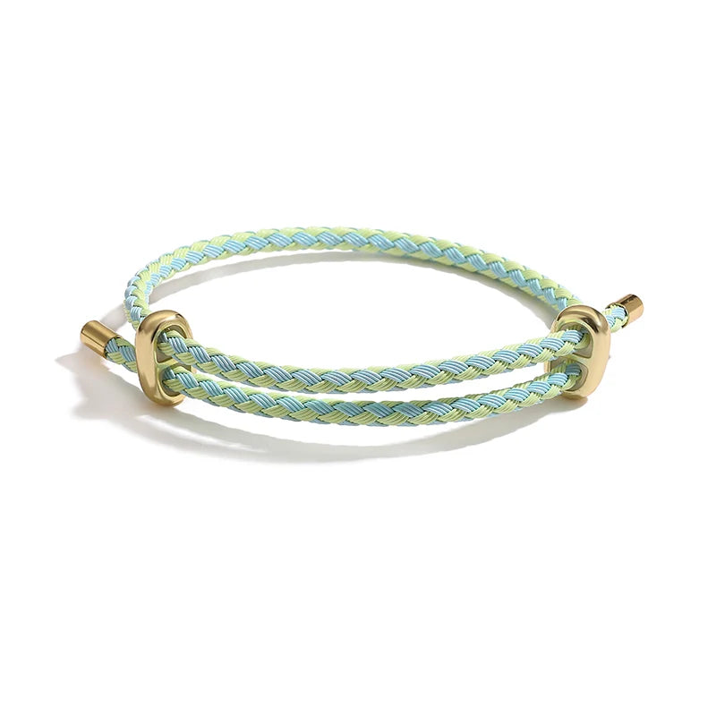 HECHENG,Colourful Steel Wire Adjustable Retractable Bracelet Handmade Braided Rope Couple Bracelet Men Women Jewellery String