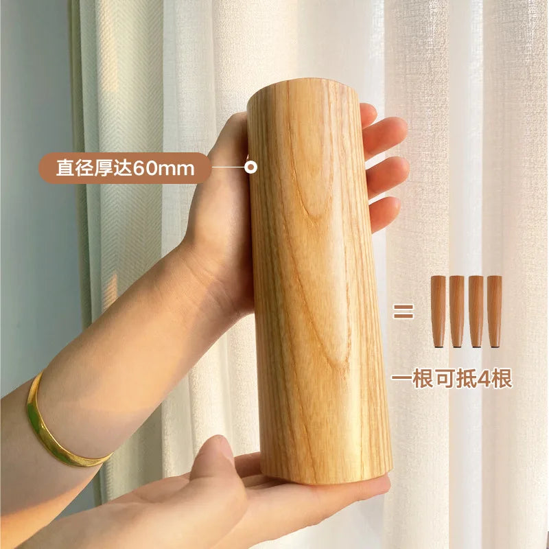 Suspended Bed Minimalist Ash Wood Bedside Frame 2023 New Wabi **** Wind Master Bedroom Simple Pure Solid Wood Bed With Lamp