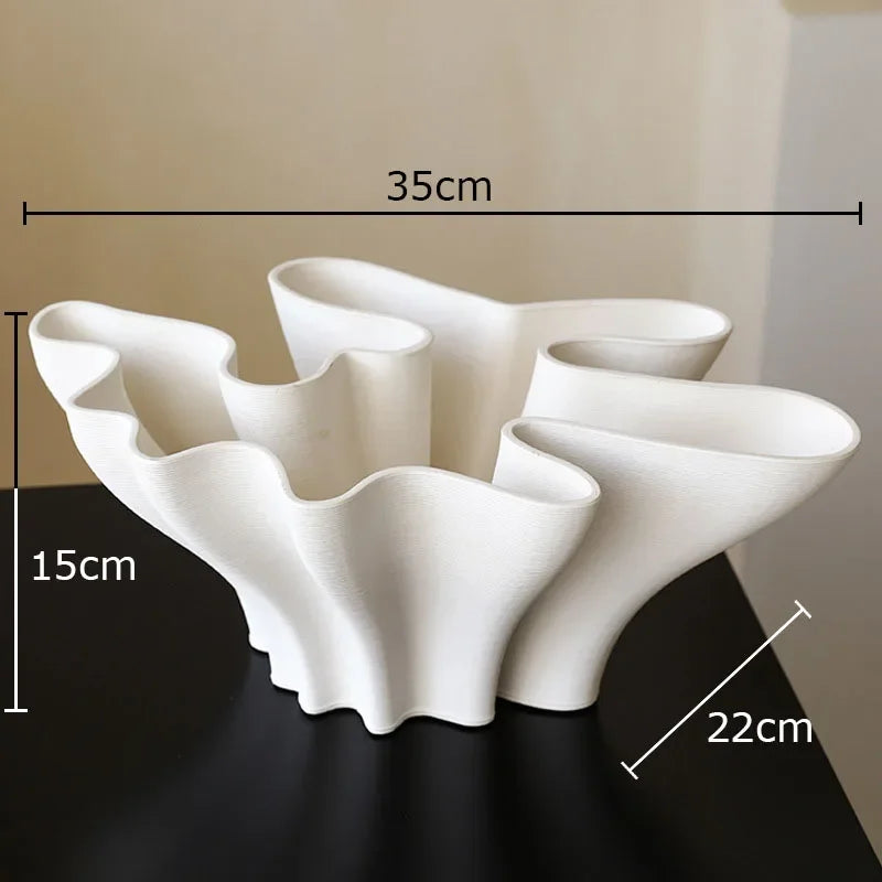 Floral Shaped Ceramic Vase Hydroponics Flower Pots Desk Decoration Flower Arrangement Modern Crafts Vases Room Aesthetic Decor