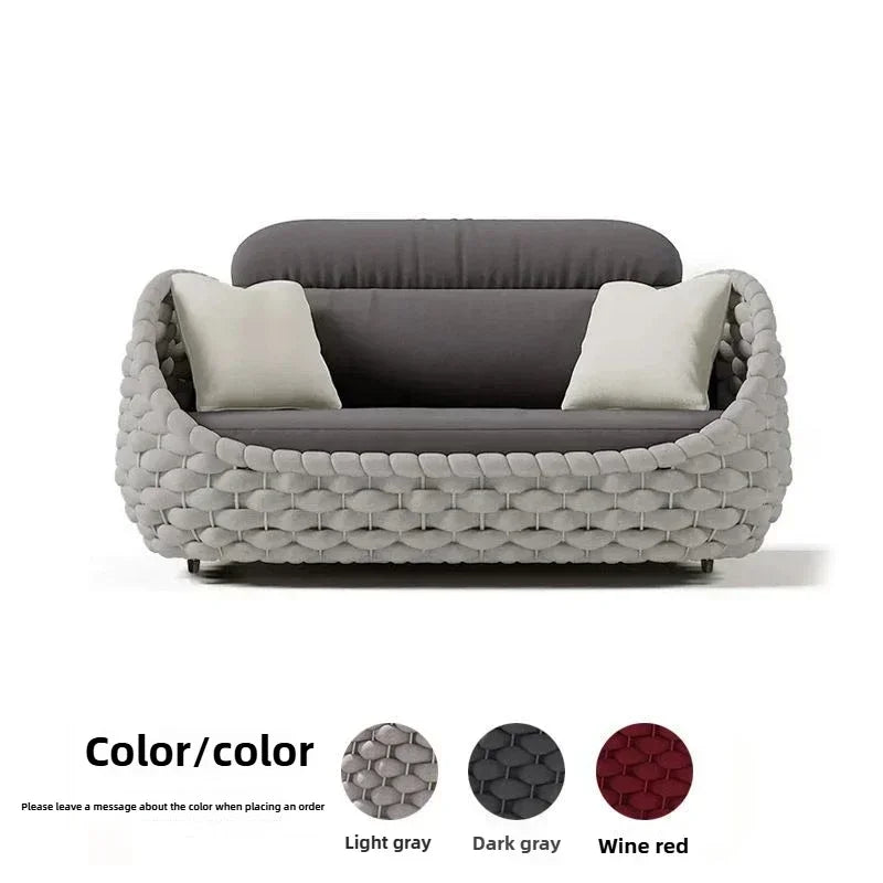 Outdoor Sofa Combination Double Chair Set Courtyard Terrace Villa Balcony LivingRoom Leisure Furniture All-Weather Patio Seating