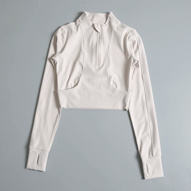 Fitness suit for women in spring professional training morning jogging high-end temperament sportswear fashion long-sleeved
