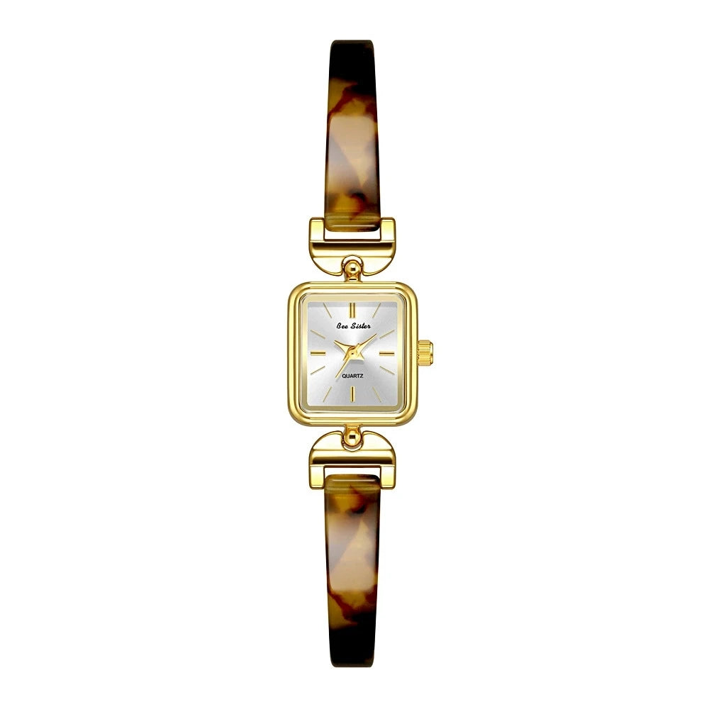 Luxury Women Watch Waterproof Fashion Advanced Temperament Tortoiseshell Amber Vintage Bracelet Quartz Watches For Woman