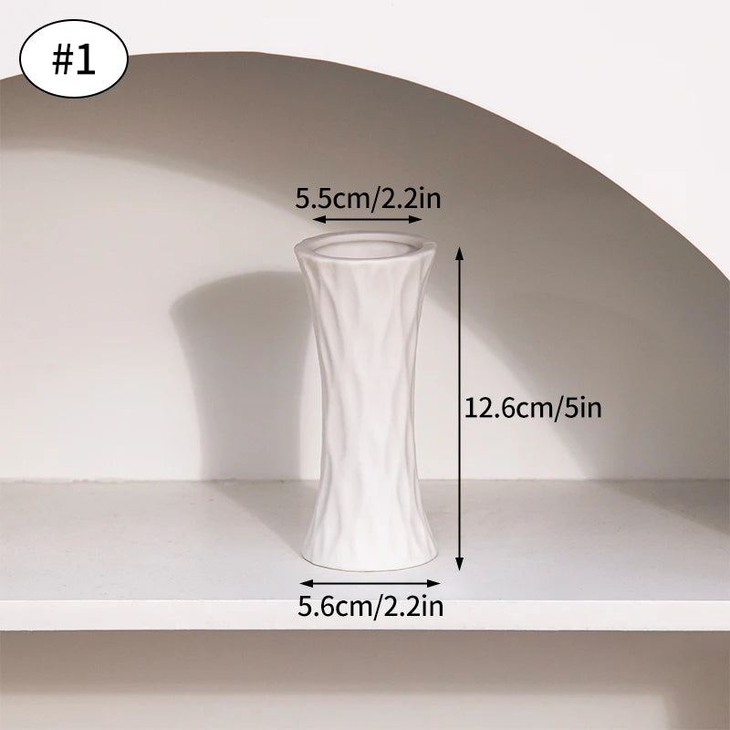 White Nordic Flower Vase Ceramic Vases Room Decor Modern Ceramic Flowers Bottle Plants Flower Pot Home Living Room Decoration