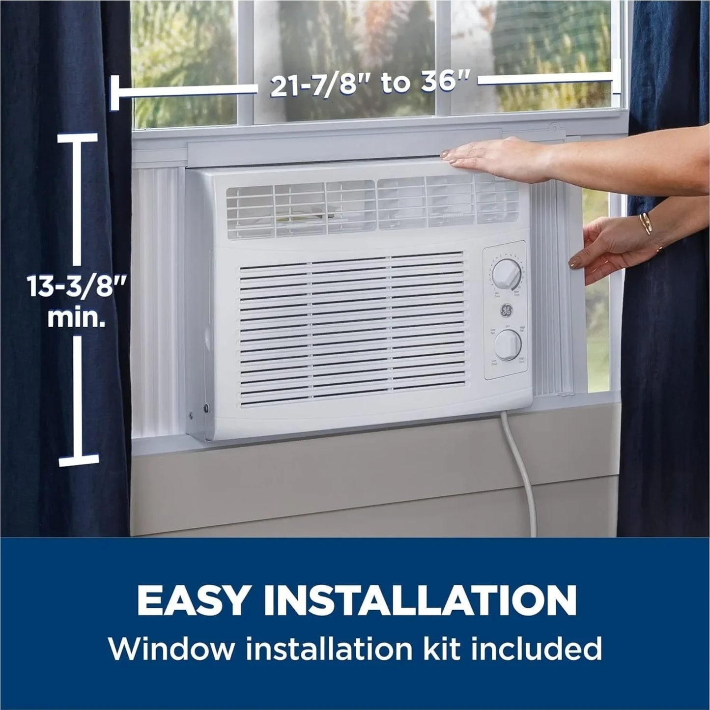 Window Air Conditioner Unit, 5,000 BTU for Small Rooms up to 150 sq ft. with Manual Adjustable Fan and Cooling Settings,Perfect