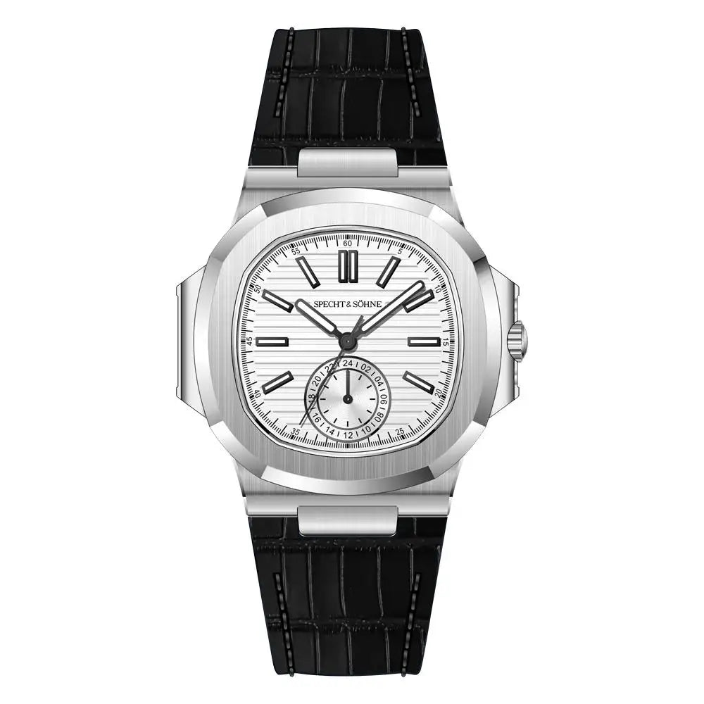 Specht & Söhne Watches Men Classic 5980 Japan VH60 Movt Luminous AR Coating Leather Crystal Steel Quartz Watches 50M Waterproof