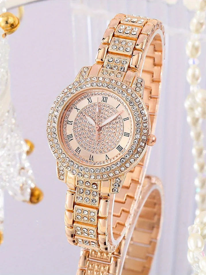 Women's Watches Fashion Original Quartz Wrist Watch for Ladies Roman Dial Dazzling Diamond Waterproof Luminous Luxury New