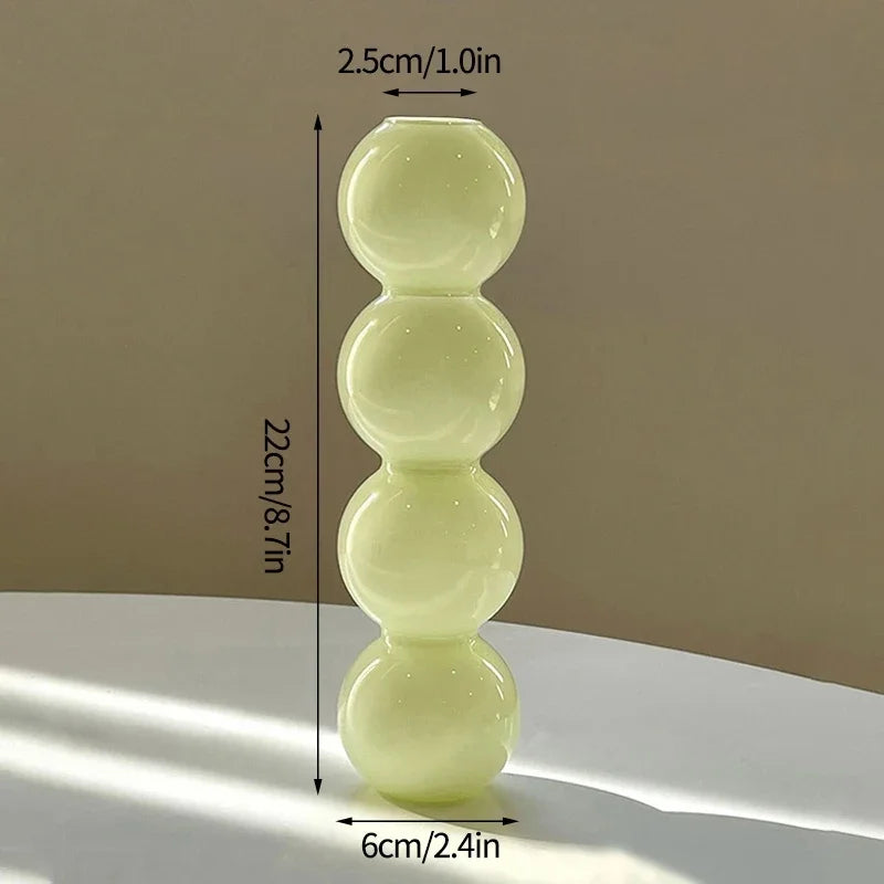 Nordic Glass Bubble Vases Hydroponic Flower Vase Creative Spherical Flower Vases Stained Bubble Glass Vase Home Office Decor