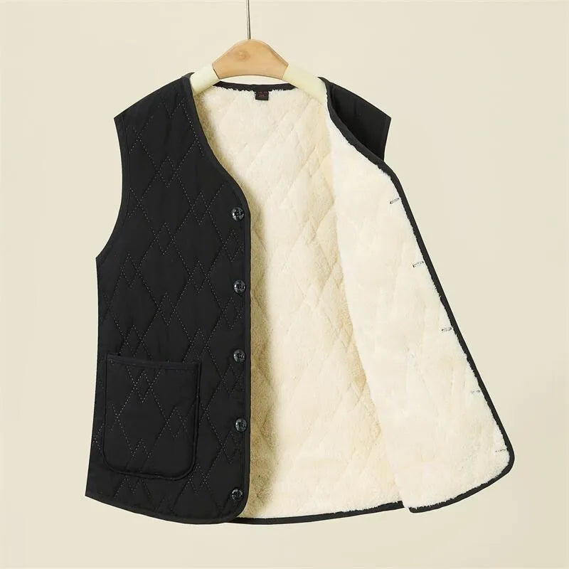 Vests woman Autumn Winter Fleece Sleeveless Jackets Women's clothing Waist Coat Fashion Solid Waistcoat