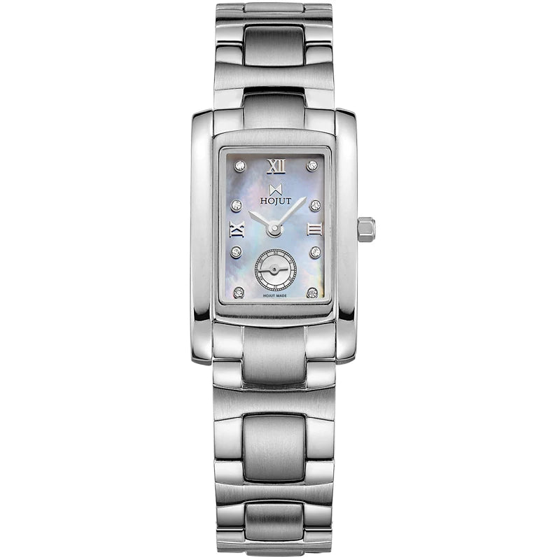 Classic square waterproof stainless steel material women's quartz watch