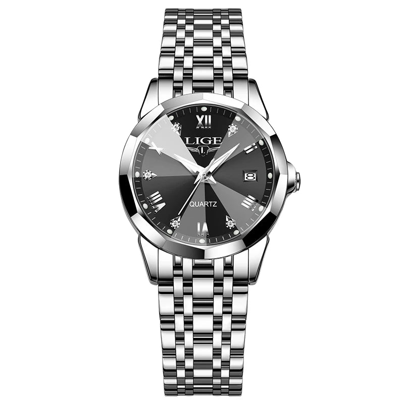 Relogio feminino LIGE Business Women's Watches Top Brand Luxury Waterproof Sport Quartz Watch For Women Simple Date Watch Ladies