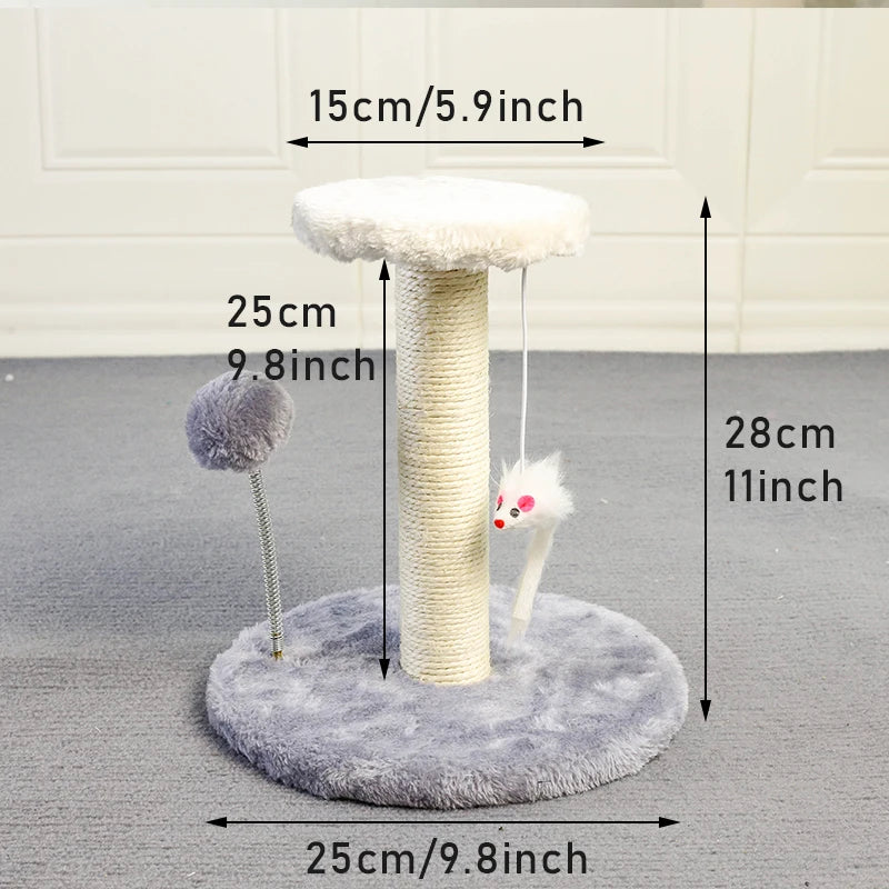 Cat Tree Tower, Cat Scratching Post with Interactive Ball Toys and Plush Mouse for Kitty Cat Play Tower Activity Centre for Play