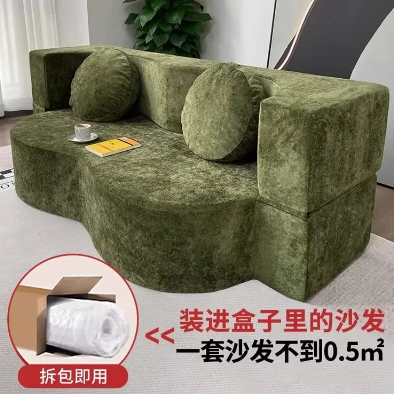 Living Room Sofas Vacuum Compression Sofa Pure Sponge Single Multifunctional Foldable Special Shaped Sofa Bed Furniture