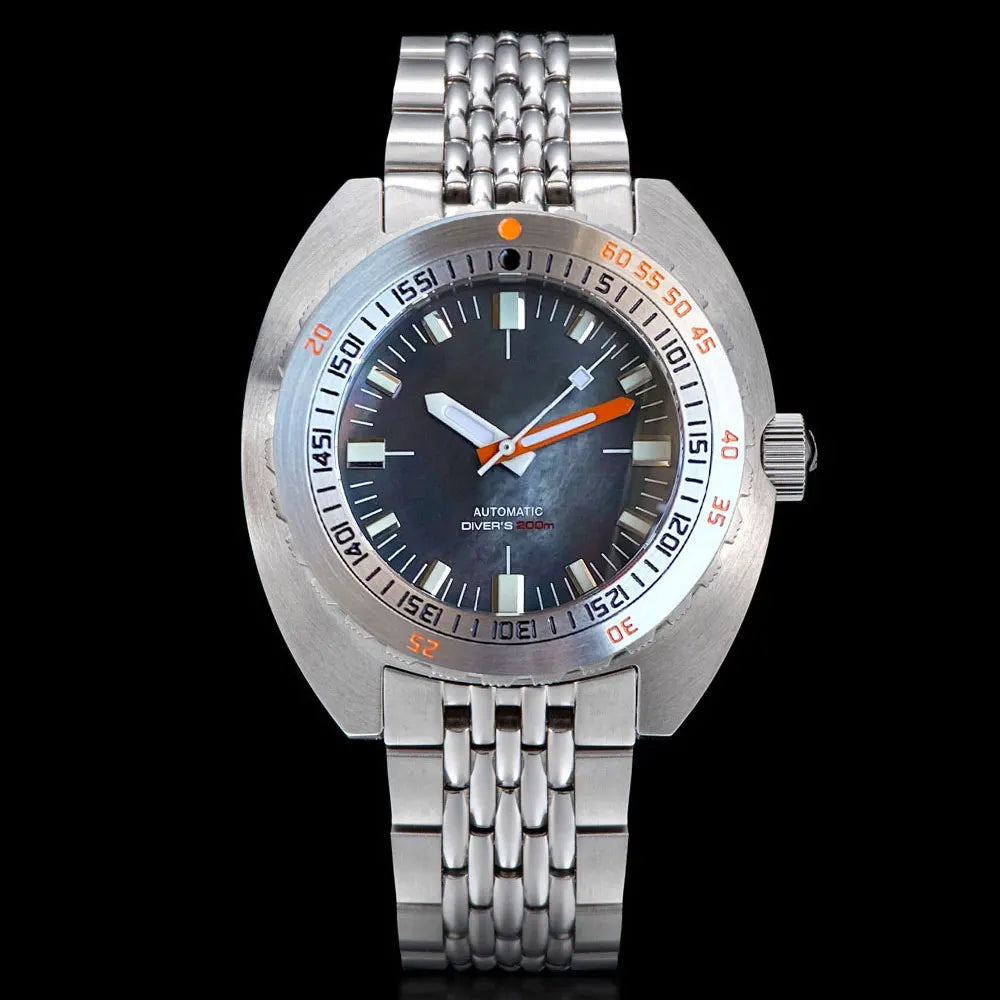 Tandorio V2 Buckle Bracelet Steel Bezel 42mm Sapphire Glass 20ATM Water Resistant NH35 Automatic Mens Dive Watch Reloj Hombre