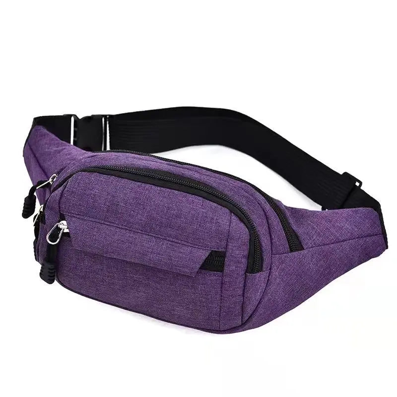 Men's and Women's Universal Models Waist Bag Fashion Crossbody Bags Sports Cell Phone Bags Solid Color Large Capacity Chest Bag