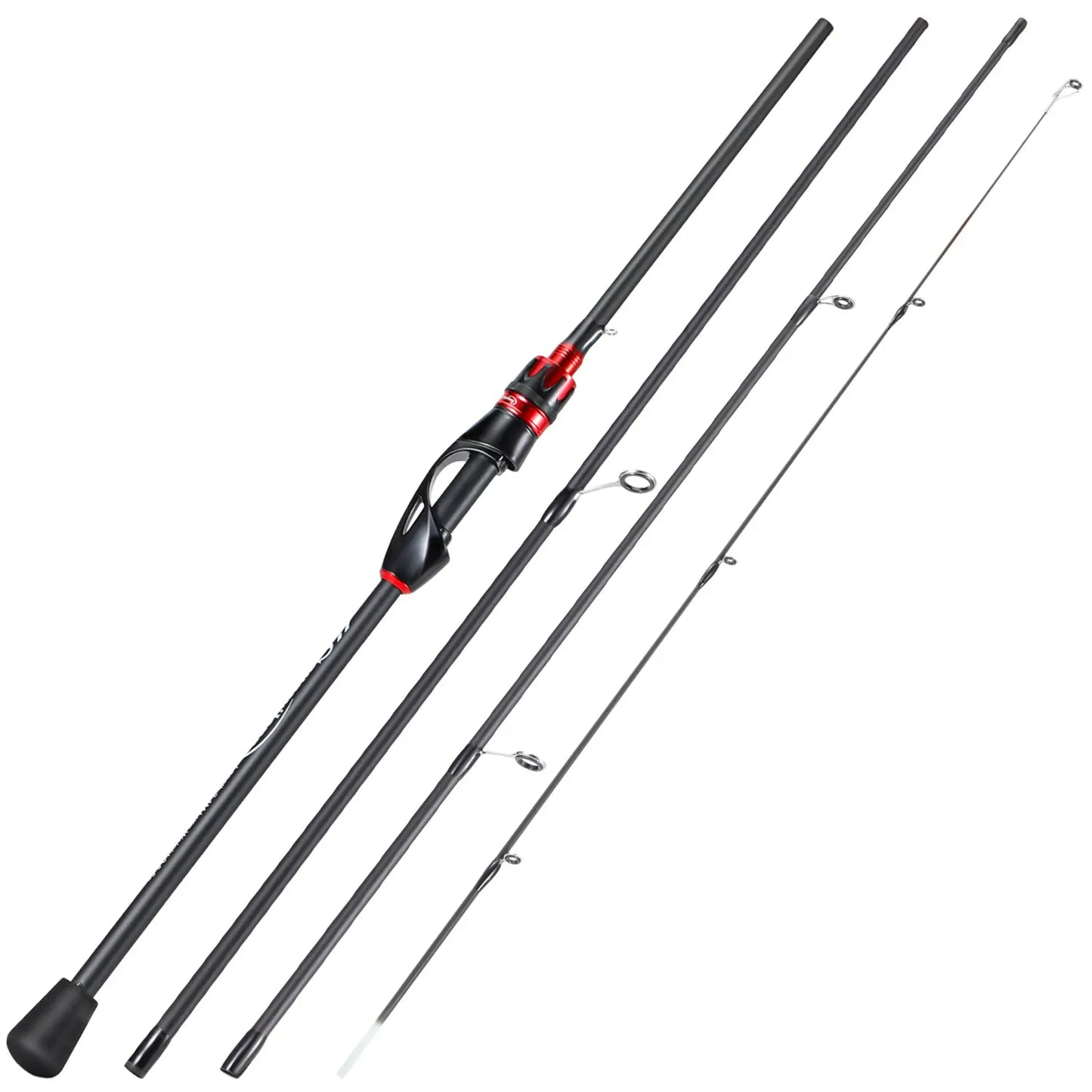 Sougayilang Casting Spinning Fishing Rod 2.1m UltraLight Carbon Fiber Rod Pole 4 Section with EVA Handle 0.8-5g Lure Weight