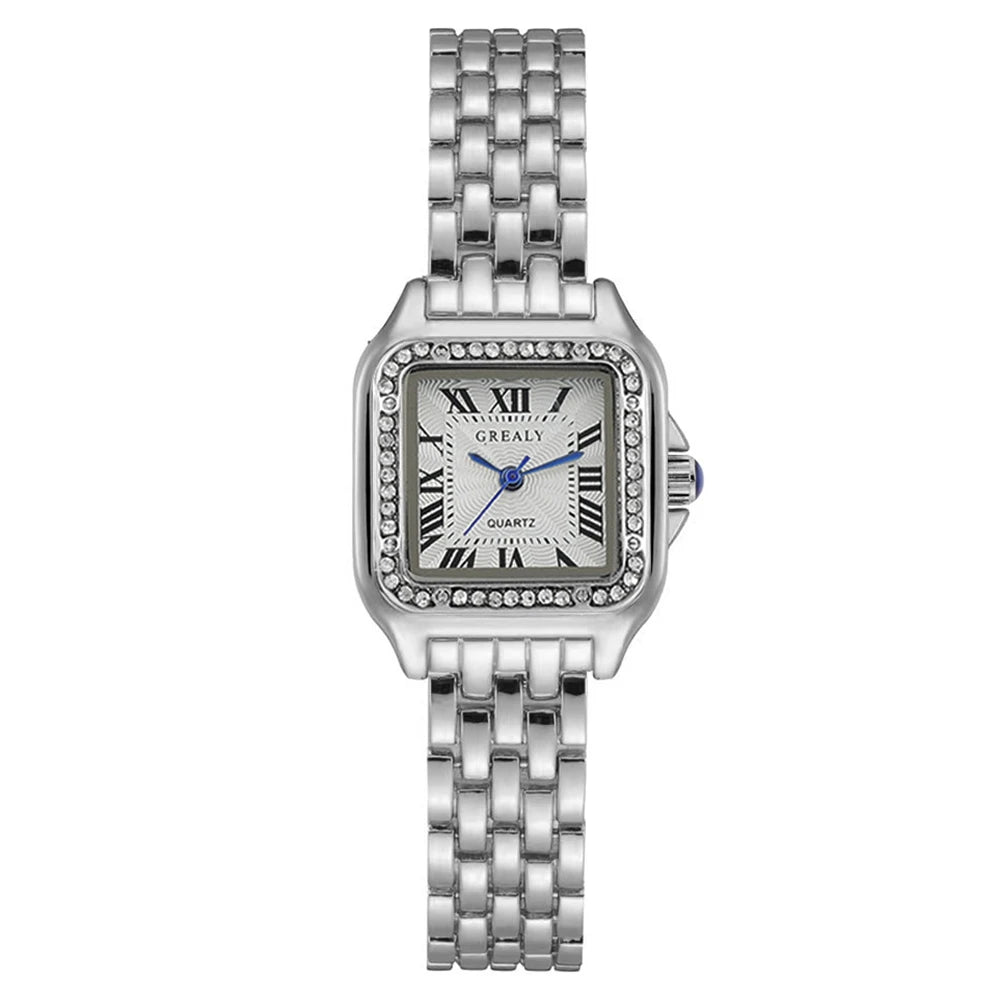 New Fashion Square Watch Luxury Women Watches Rhinestone Ladies Clock Casual Watches Women Quartz Wristwatch Relogio Feminino