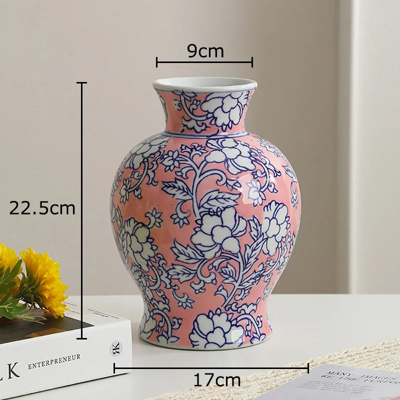 Blue and White Porcelain Vase Plant Pot Table Decoration Flowers Arrangement Multiple Styles Flower Vases Room Aesthetic Decor