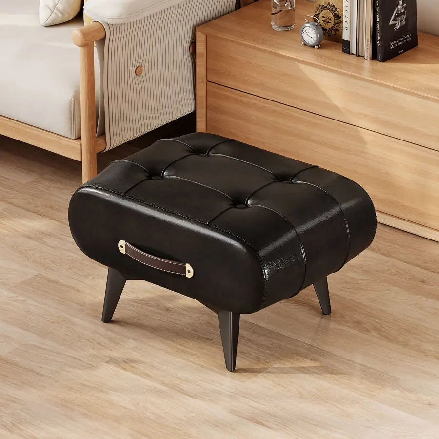 Footrest Shoe Changing Stool Doorstep Living Room Soft Bag Minimalist Sofa Footstool Light Luxury Leather Art Stool Furniture