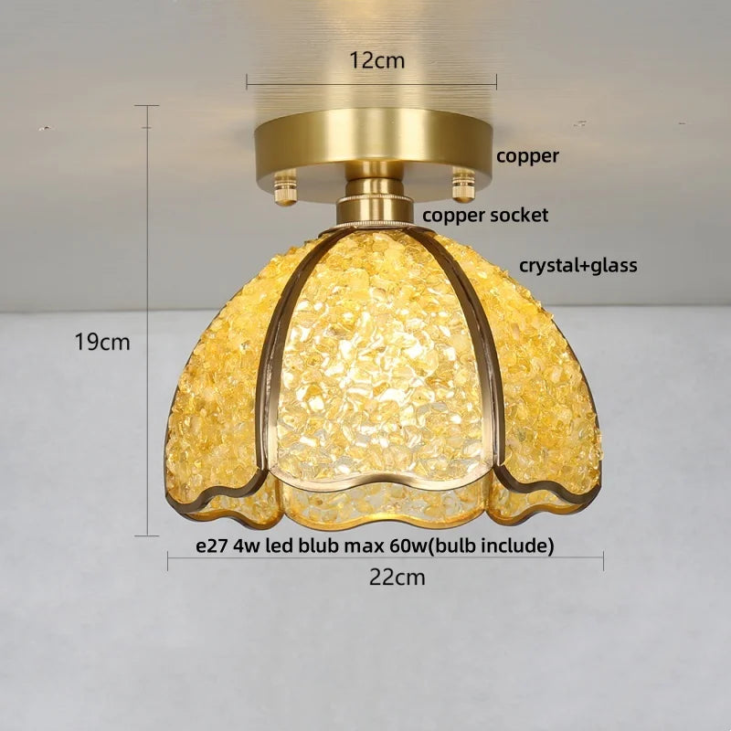 IWHD Home Lighting LED Ceiling Lights Dining Room Aisle Corridor Nordic Modern Glass Crystal Ceiling Lamp Luminaires Plafonnier