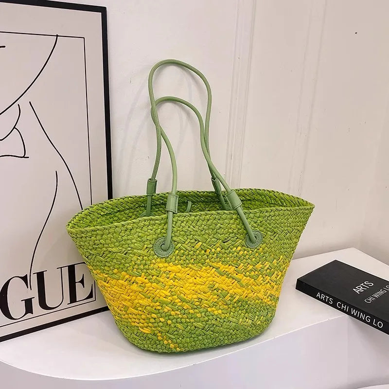 Handmade Women's Handbags big Woven Female Shoulder Bag Summer Straw Beach Bags Shopper Baskets Bohemian Rattan Tote Bag