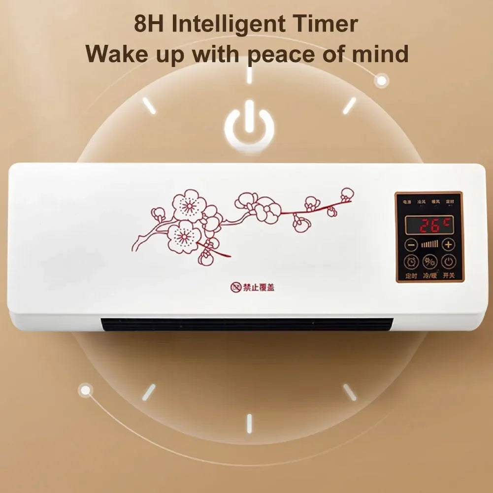 Mini Air Cooler Wall Mounted Electric Home Heater with Remote Control Intelligent Heater for Dormitory Bedroom AU/US/UK/EU Plug