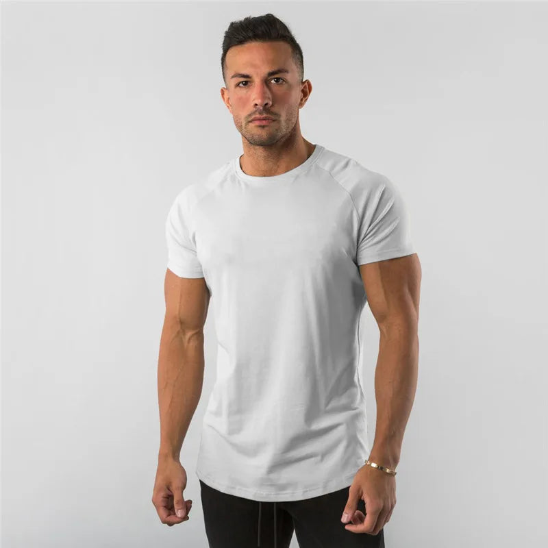 Fitness T-Shirt Men Bodybuilding Short Sleeve Sport Running T-shirt Men Sportswear Workout Shirts Male Men Gym Summer Tops Tee