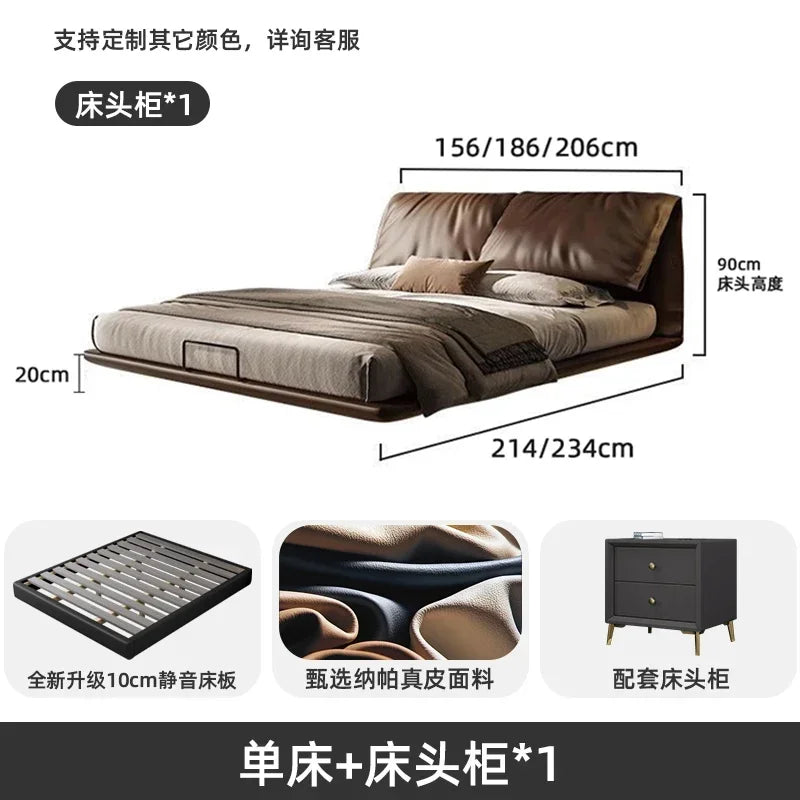 Nightstands Nordic Bed Double Bedroom Sleeping King Size Bed Frames Headboard Lounge Cama Matrimonial Home Furniture Decoraction