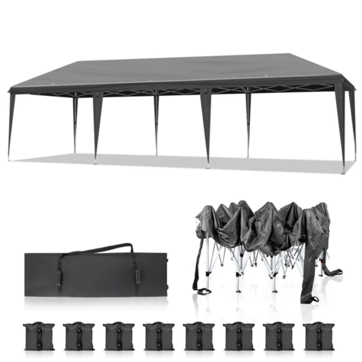 10x30ft Outdoor Pop Up Canopy, Portable Instant Canopy Tent for Outdoor Events Party Wedding Birthday Graduation Canopy Tent
