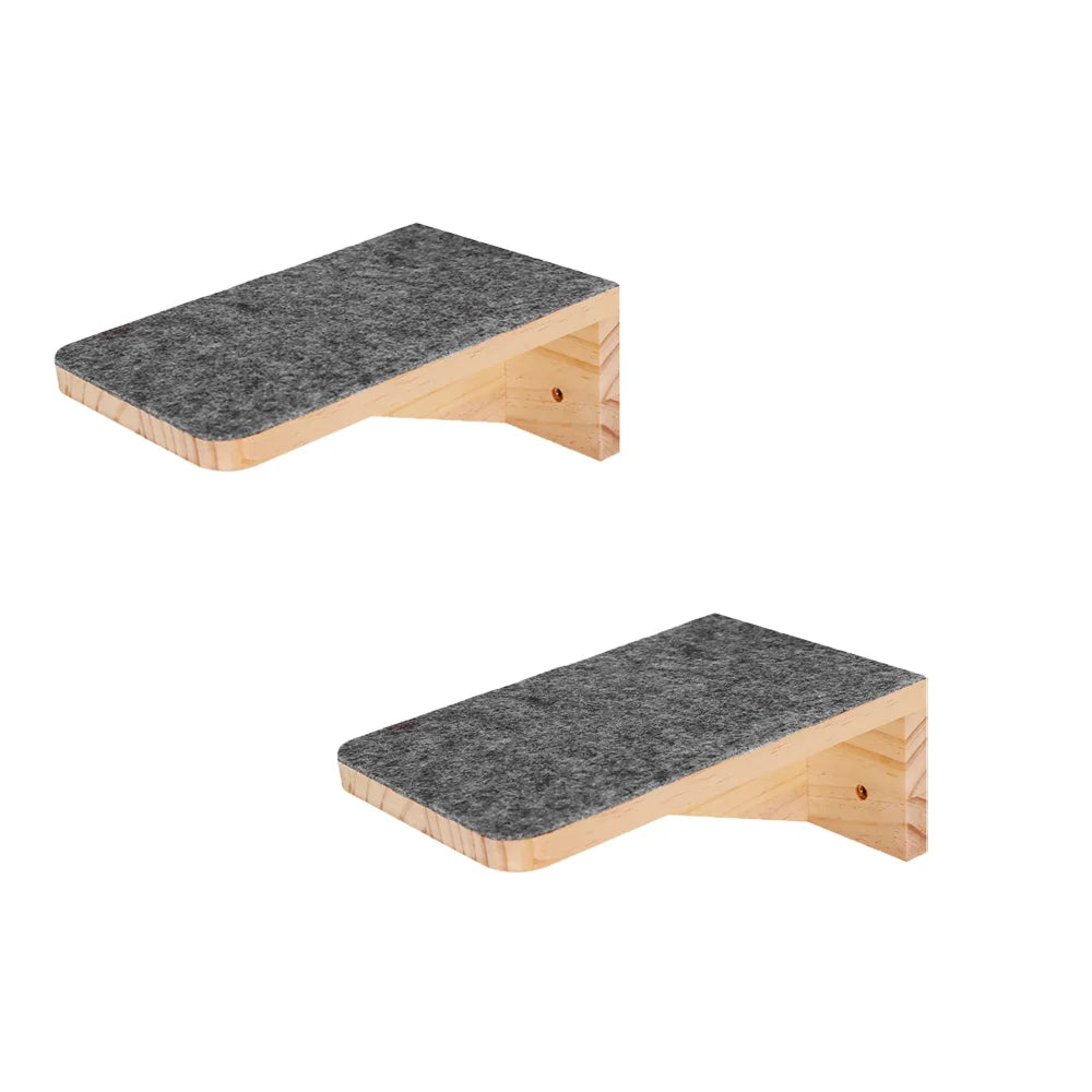 Wall Mounted Cat Climbing Shelves Wooden Cat Tree and Perches Scratcher Sisal Ladder Indoor Cats Hammock and House Pet Furniture