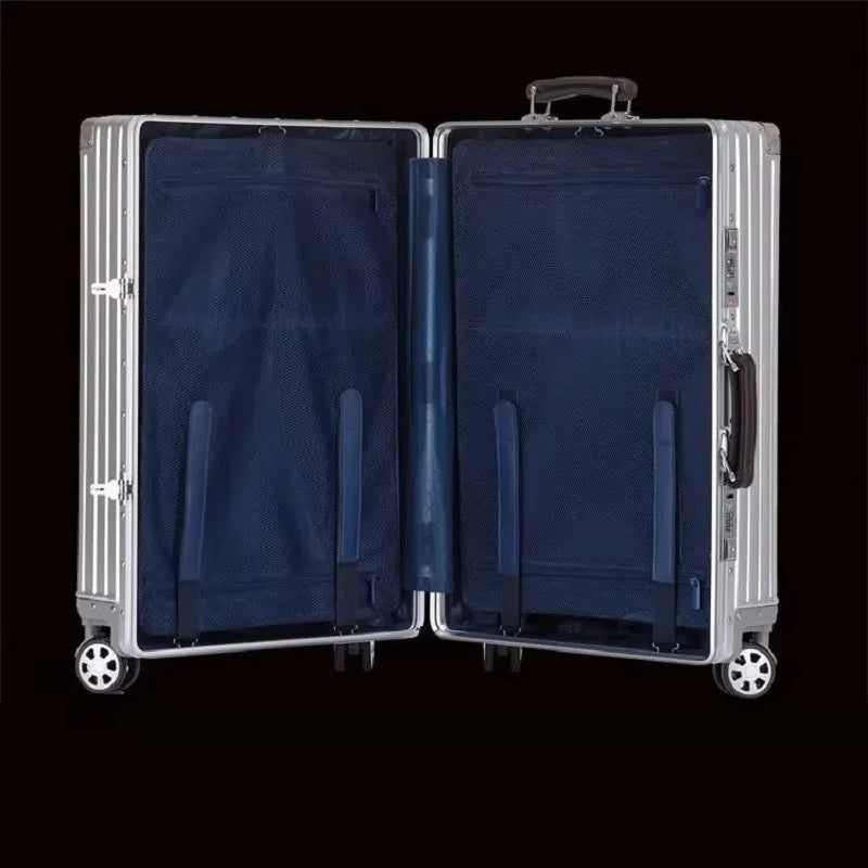 20/24/26/29 Inch Lightweight Aluminum-Magnesium Alloy Carry-on Suitcase - Cabin Luggage Business Travel Trolley w/Spinner Wheels