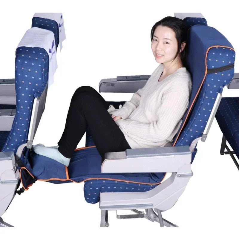 VECENT Adjustable Footrest Hammock with Inflatable Pillow Seat Cover for Planes Trains Buses Swing Chair Outdoor Chair Travel