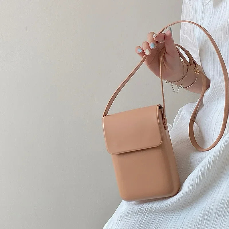 New Women Handbags Fashion Pu Leather Shoulder Bags Female Luxury Large Capacity Crossbody Bags Small Solid Flap Phone Purse