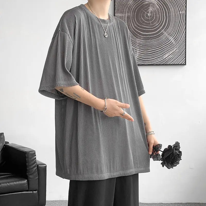 2023 Men's Clothing New Comfortable Simplicity Straight Man Solid Color Handsome Summer Short Sleeve Fashion Casual T-Shirts