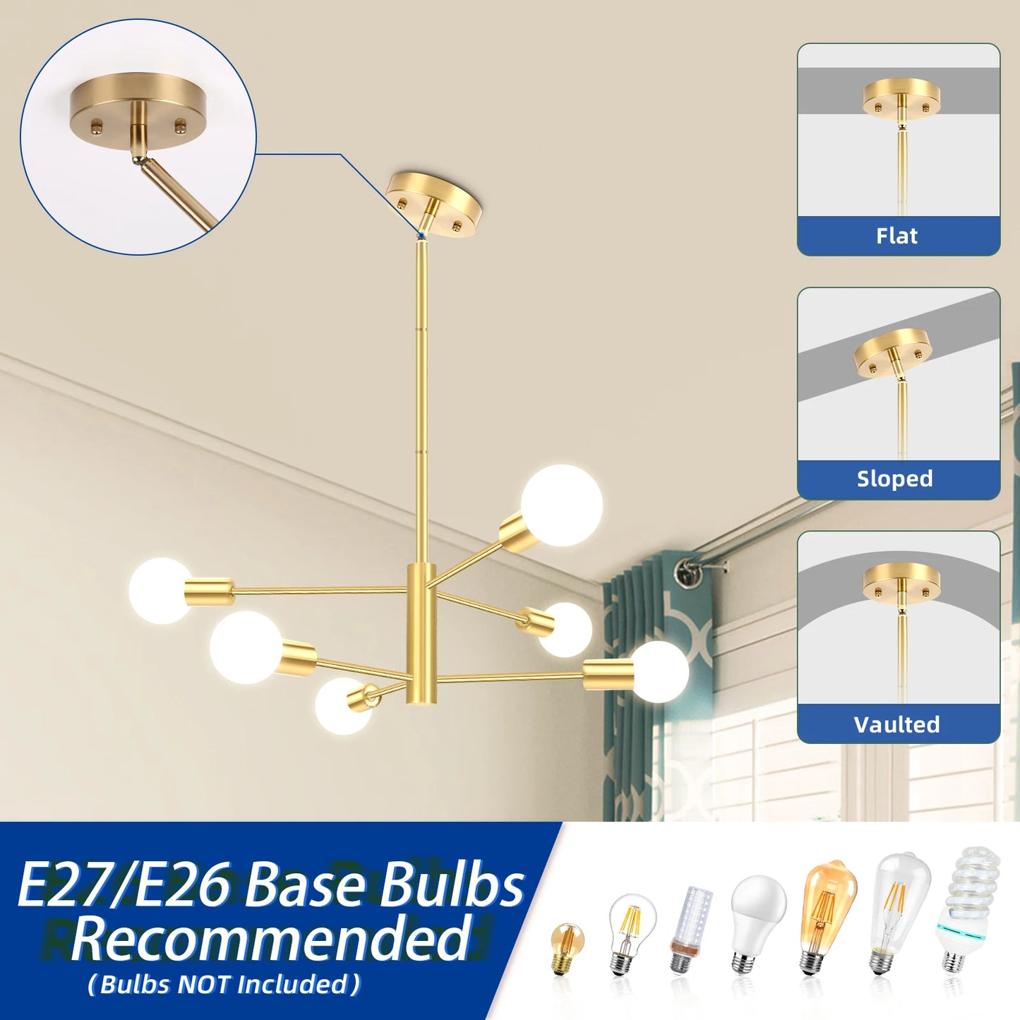 Chandelier LED Ceiling Hanging Lighting Long Position Platfond Lamp Kitchen Dinng Living House Room Pendant Light Home Decor E27