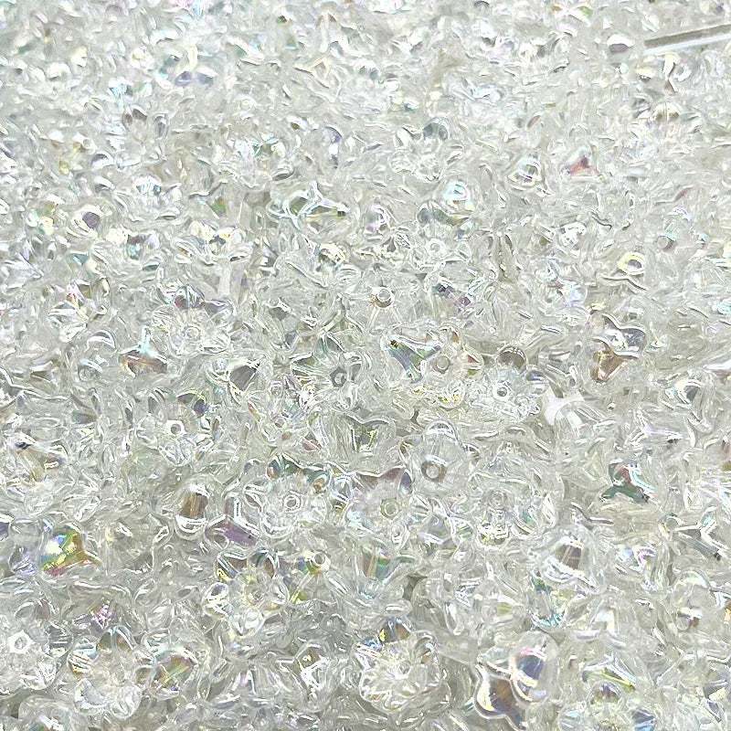NEW 50pcs 7x13mm Gradual Change Acrylic Bellflower Beads Caps Jewelry Findings Charms Bracelets Spacer Beads for Jewelry Making
