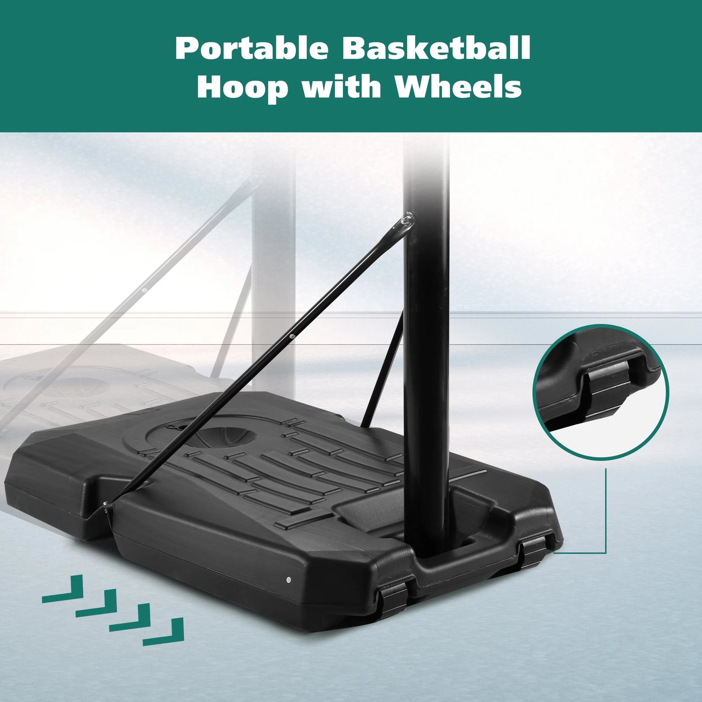 Portable Basketball Hoop 44 inch Goal Basketball Hoop System Height Adjustable 7 ft. 6 in..10 ft. with Indoor Outdoor