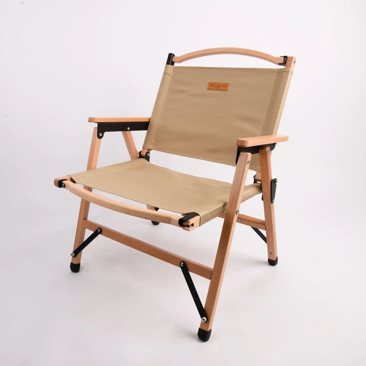Mountainhiker Outdoor Chair Camping Folding Portable Backrest Chair Camping Leisure Faux Wood Armrest Fishing Garden Chair