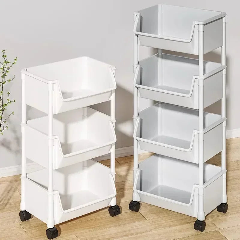 Trolley Bookshelf Kitchen Storage Rack Kitchen Corner Narrow Slit Storage Cabinet Bathroom Living Room Home Organizer