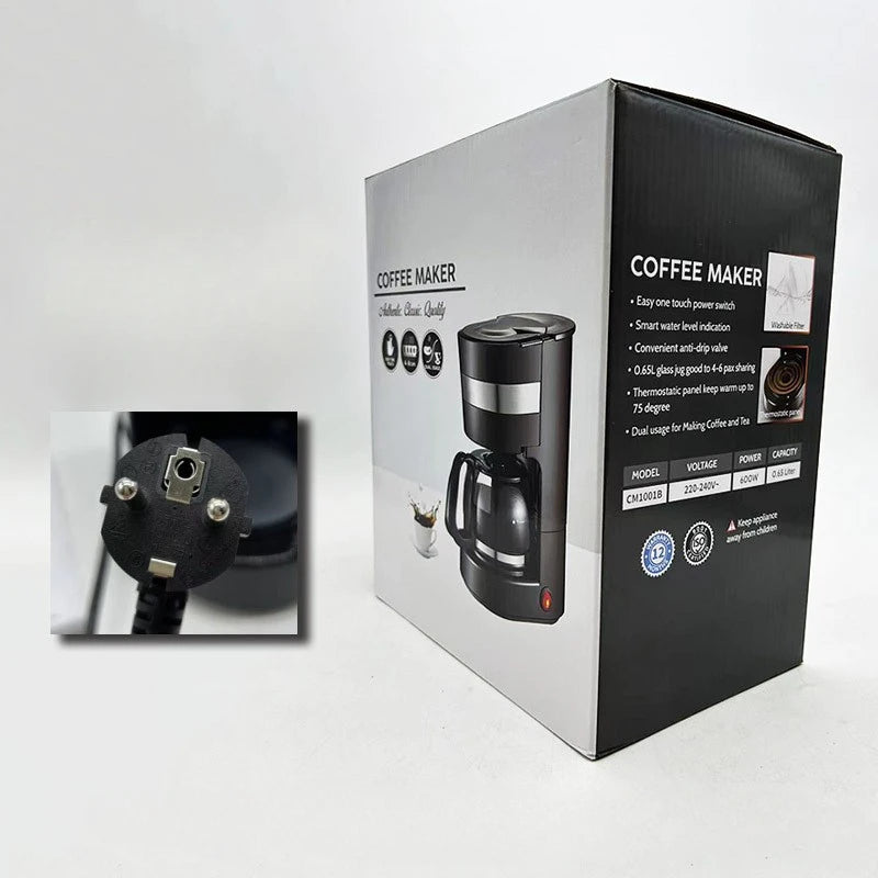 Household Small American Drip Coffee Maker Fully Automatic Tea Maker Portable Travel Coffee Maker Intelligent Heat Preservation