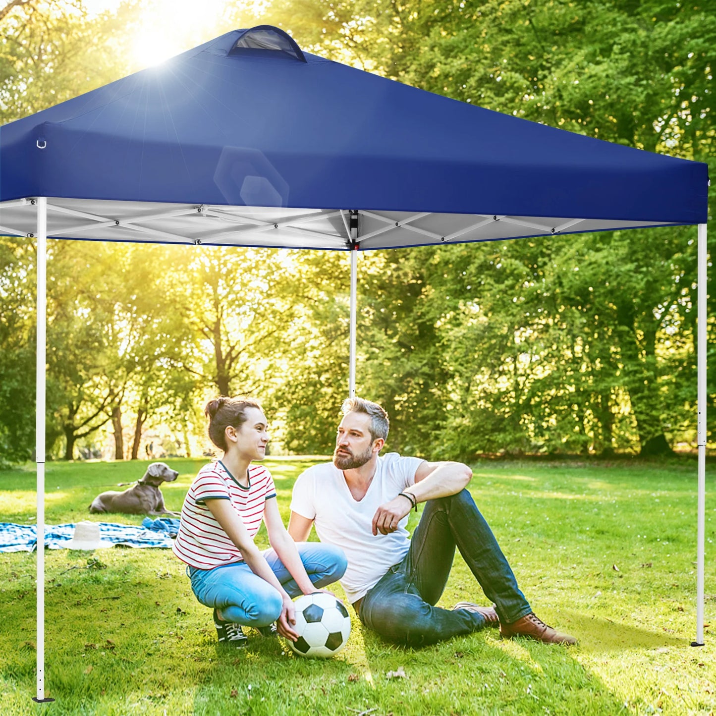 10x10 Ez Pop Up Canopy Tent with 4 Sidewalls, UPF 50+Waterproof Outdoor Canopy with Air Vent,Gazebo forSun Shade Party4 Sandbags