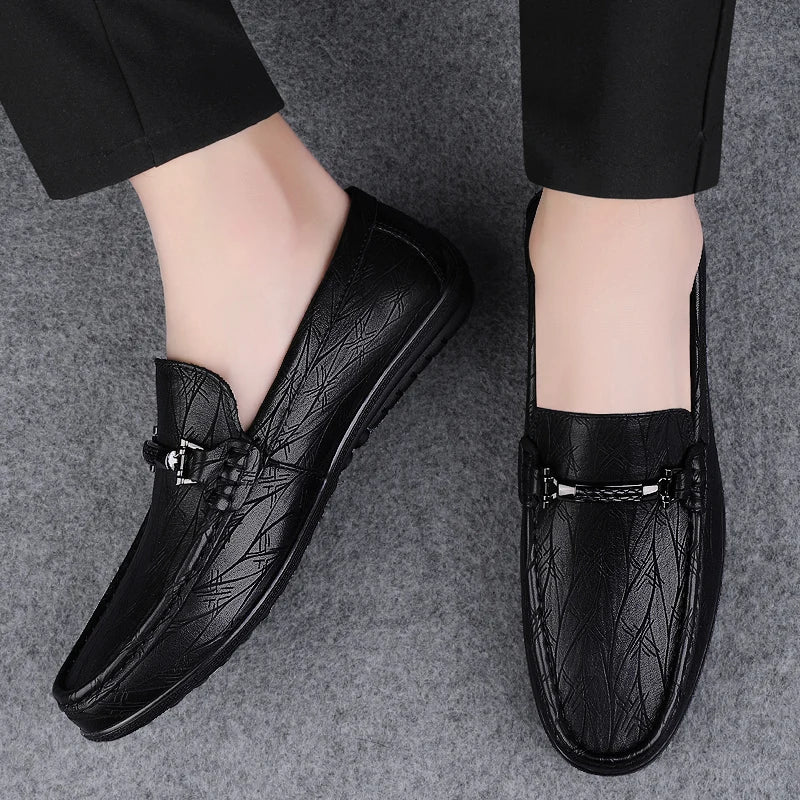 High End Loafers Shoes Casual Leather Shoes Men's Handmade Business Formal Flat Shoes Driving Footwear Breathable Male Moccasins